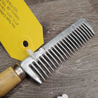 Metal Mane Comb, Wood Handle *vgc, mnr dirt, rubs, dings
