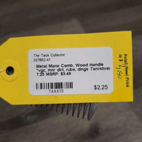 Metal Mane Comb, Wood Handle *vgc, mnr dirt, rubs, dings

