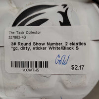 3# Round Show Number, 2 elastics *gc, dirty, sticker
