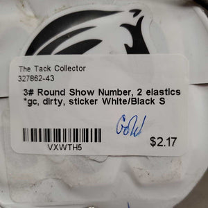 3# Round Show Number, 2 elastics *gc, dirty, sticker
