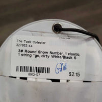 3# Round Show Number, 1 elastic, 1 string *gc, dirty
