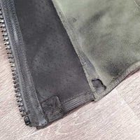 Leather Half Chaps, bag *gc/vgc, dirt, stains, thin spots, elastic: mnr stretched, snags & puckers *bag, torn seams`
