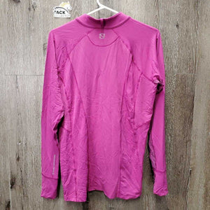 LS Sun Shirt, 1/4 Zip Up, Lace - Mesh Sleeves *gc, frayed pit elatics