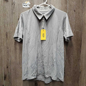 SS Polo Shirt, 1/4 Zip Up *vgc/gc, clean, mnr snags, loose threads & seam rubs