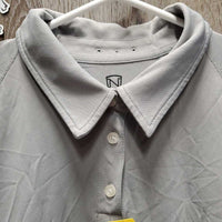 SS Polo Shirt, 1/4 Zip Up *vgc/gc, clean, mnr snags, loose threads & seam rubs
