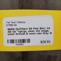 SS Polo Shirt, 1/4 Zip Up *vgc/gc, clean, mnr snags, loose threads & seam rubs
