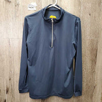 LS Sun Shirt, 1/2 Zip Up, mesh sleeves *gc, v.pulled elastics, pit stains
