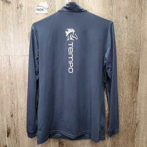 LS Sun Shirt, 1/2 Zip Up, mesh sleeves *gc, v.pulled elastics, pit stains