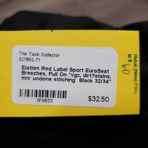 EuroSeat Breeches, Pull On *vgc, dirt?stains, mnr undone stitching