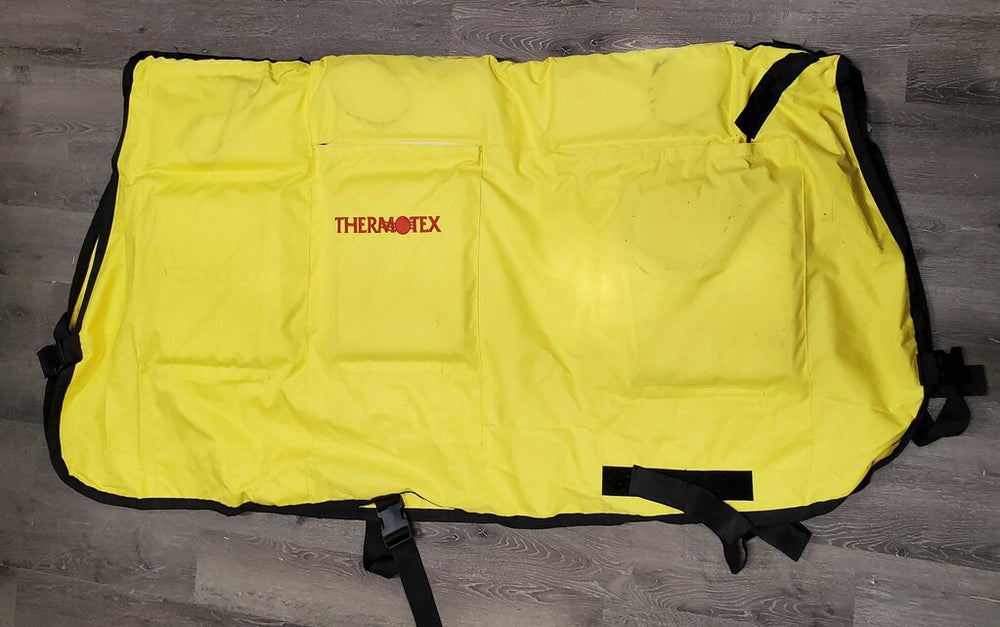 Thermotex Therapy Blanket & Neck, complete pads, cable, power source *gc, dirty, missing 1 buckle, smells, WORKS
