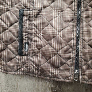 Quilt Vest, Zipper *gc, clean, hair, edges: loose threads & frays, older, puckers, clumpy fleece