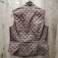 Quilt Vest, Zipper *gc, clean, hair, edges: loose threads & frays, older, puckers, clumpy fleece