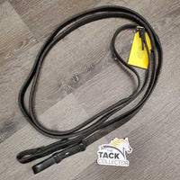 Pr Rubber Lined Reins *gc/fair, clean, edges: rubs, thin & threads, creases, unstitched end
