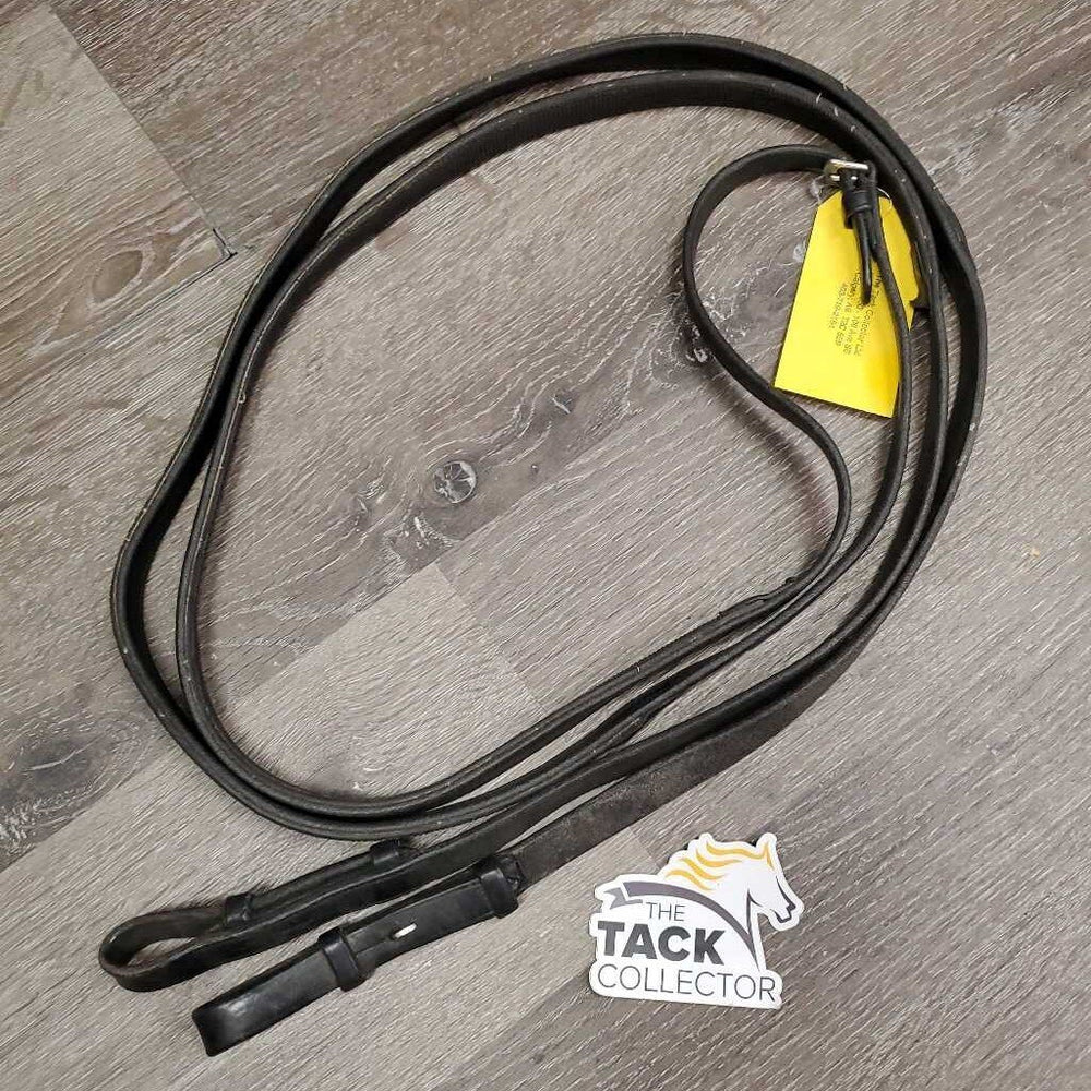 Pr Rubber Lined Reins *gc/fair, clean, edges: rubs, thin & threads, creases, unstitched end
