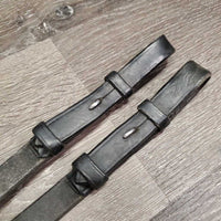 Pr Rubber Lined Reins *gc/fair, clean, edges: rubs, thin & threads, creases, unstitched end
