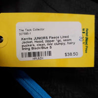 JUNIORS Fleece Lined Jacket, Hood, zipper *gc, seam puckers, clean, mnr clumpy, hairy lining
