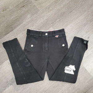 JUNIORS Hvy Cotton Euroseat Breeches, Pull On *gc/fair, faded, mnr hair, knee seam holes, hairy velcro, rubs & pills