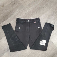JUNIORS Hvy Cotton Euroseat Breeches, Pull On *gc/fair, faded, mnr hair, knee seam holes, hairy velcro, rubs & pills
