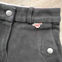 JUNIORS Hvy Cotton Euroseat Breeches, Pull On *gc/fair, faded, mnr hair, knee seam holes, hairy velcro, rubs & pills