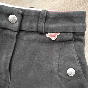 JUNIORS Hvy Cotton Euroseat Breeches, Pull On *gc/fair, faded, mnr hair, knee seam holes, hairy velcro, rubs & pills
