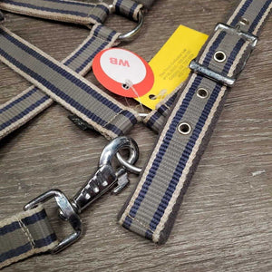 Nylon Halter, Fleece Lined, adj, snap *gc, stains, hairy, mnr dirt, dingy