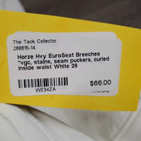 Hvy EuroSeat Breeches *vgc, stains, seam puckers, curled inside waist