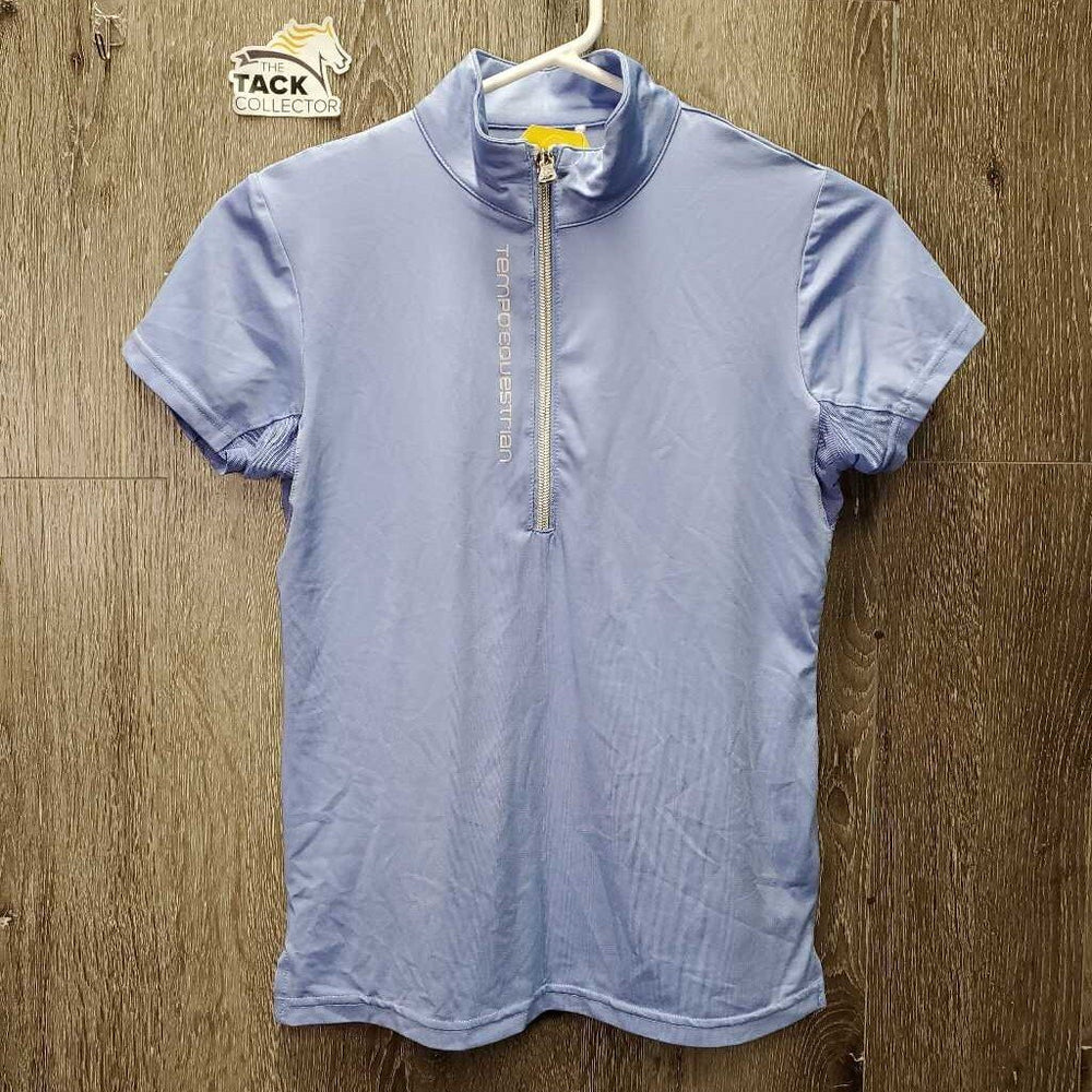SS Sun Show Shirt, 1/1 Zip Up, mesh pits *vgc/gc, v.mnr stains, pits: pilly?linty, deodorant sparkles