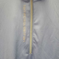 SS Sun Show Shirt, 1/1 Zip Up, mesh pits *vgc/gc, v.mnr stains, pits: pilly?linty, deodorant sparkles
