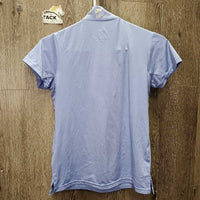 SS Sun Show Shirt, 1/1 Zip Up, mesh pits *vgc/gc, v.mnr stains, pits: pilly?linty, deodorant sparkles
