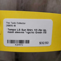 LS Sun Shirt, 1/3 Zip Up, mesh sleeves *vgc/xc
