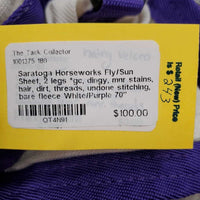 Fly/Sun Sheet, 2 legs *gc, dingy, mnr stains, hair, dirt, threads, undone stitching, bare fleece