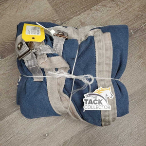 Cotton Stable Sheet, "LSD FIGARO", 0 legs/tail *gc/fair, frays, dirt, hair, older, stains, rubs mnr pilly, repairs, snags