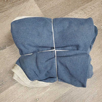 Cotton Stable Sheet, "LSD FIGARO", 0 legs/tail *gc/fair, frays, dirt, hair, older, stains, rubs mnr pilly, repairs, snags
