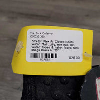 Pr Closed Boots, velcro *fair, pilly, mnr hair, dirt, velcro: loose & hairy, faded, rubs, snags