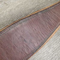 Thick Padded Leather Girth, 1x Els *gc/fair, clean, stains, v.torn elastic & leather edges

