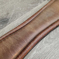 Thick Padded Leather Girth, 1x Els *gc/fair, clean, stains, v.torn elastic & leather edges
