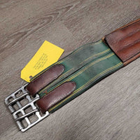 Leather Girth 1x Elastic *fair, clean, dirty, rough edges, unstitched, creases/folds, stains, repairs
