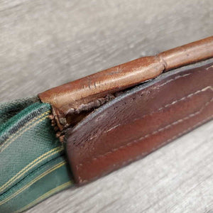 Leather Girth 1x Elastic *fair, clean, dirty, rough edges, unstitched, creases/folds, stains, repairs