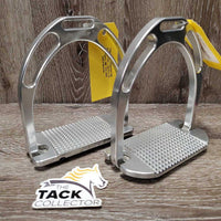 Pr Wide Base Stirrup Irons *xc, mnr scratches & dirty residue
