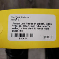 Paddock Boots, laces *vgc/gc, clean, mnr rubs, scuffs, older, L- toe dent & loose sole

