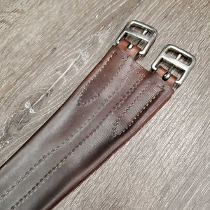 Leather Girth, 1x elastic *fair, clean, curled edges, residue, stain elastic: torn, frays, gunky, hole
