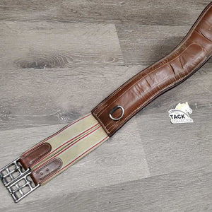 Anatomical Leather Girth, 3x D Rings, 2x Elastics *vgc/gc, clean & dirt residue, creases, popped seam stitches, dry/crackingmnr cracks, dirt