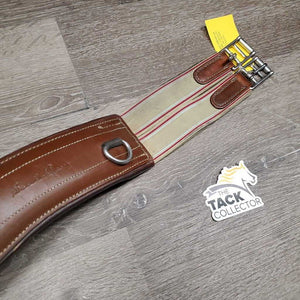 Anatomical Leather Girth, 3x D Rings, 2x Elastics *vgc/gc, clean & dirt residue, creases, popped seam stitches, dry/crackingmnr cracks, dirt