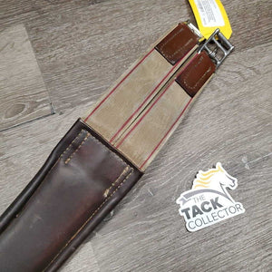 Anatomical Leather Girth, 3x D Rings, 2x Elastics *vgc/gc, clean & dirt residue, creases, popped seam stitches, dry/crackingmnr cracks, dirt
