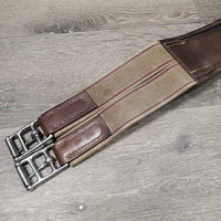 Anatomical Leather Girth, 3x D Rings, 2x Elastics *vgc/gc, clean & dirt residue, creases, popped seam stitches, dry/crackingmnr cracks, dirt
