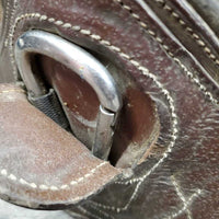 Sm Anatomical Belly Girth, carabiner, x2 els *gc, v.scraped, rubs, dirty, hairy seams, stiff
