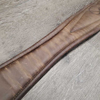 Leather Girth, x2 els *gc/fair, older, stained, hairy seams, elastic: stains, stretched, hard & bent creases
