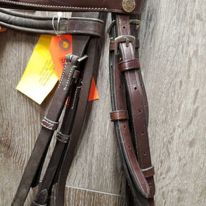 FS Rsd Padded Monocrown Hunter Bridle, Braided Reins, Wide Noseband *vgc, clean, mnr film & scratches