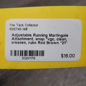 Adjustable Running Martingale Attachment, snap *vgc, clean, creases, rubs