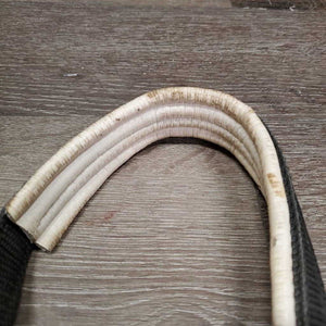 Padded Nylon Halter, snap *gc, older, clean, faded, dirty, stain, dings, faded, edges rubs, rust